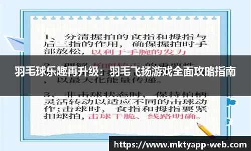 羽毛球乐趣再升级：羽毛飞扬游戏全面攻略指南